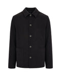 Dark Brown Wool-Blend Shirt Jacket