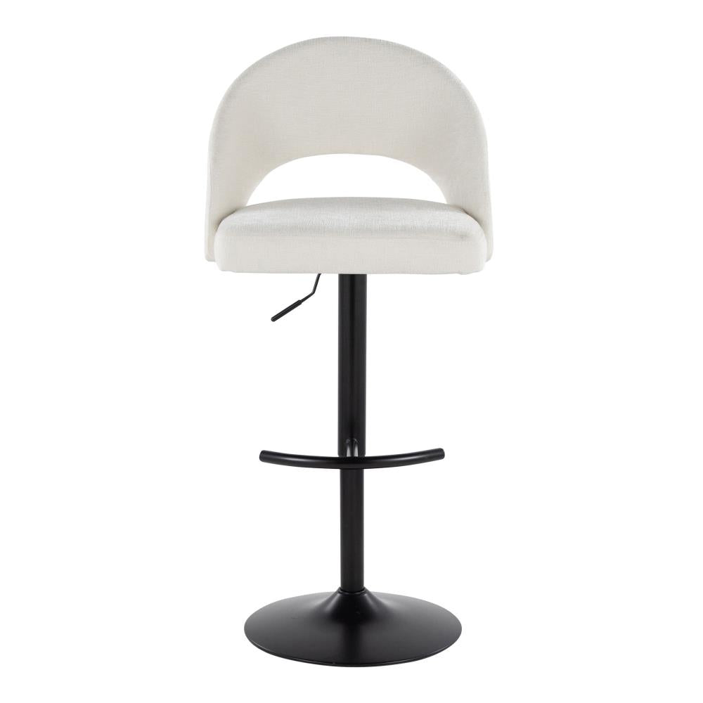 Set of 2 Swivel Counter Stools with Supportive Backrests and Rounded Footrest Design