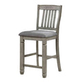 Upholstered Counter Chairs with Fabric Seats and Wooden Frames