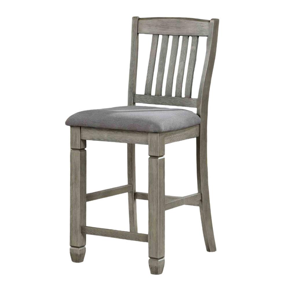 Upholstered Counter Chairs with Fabric Seats and Wooden Frames