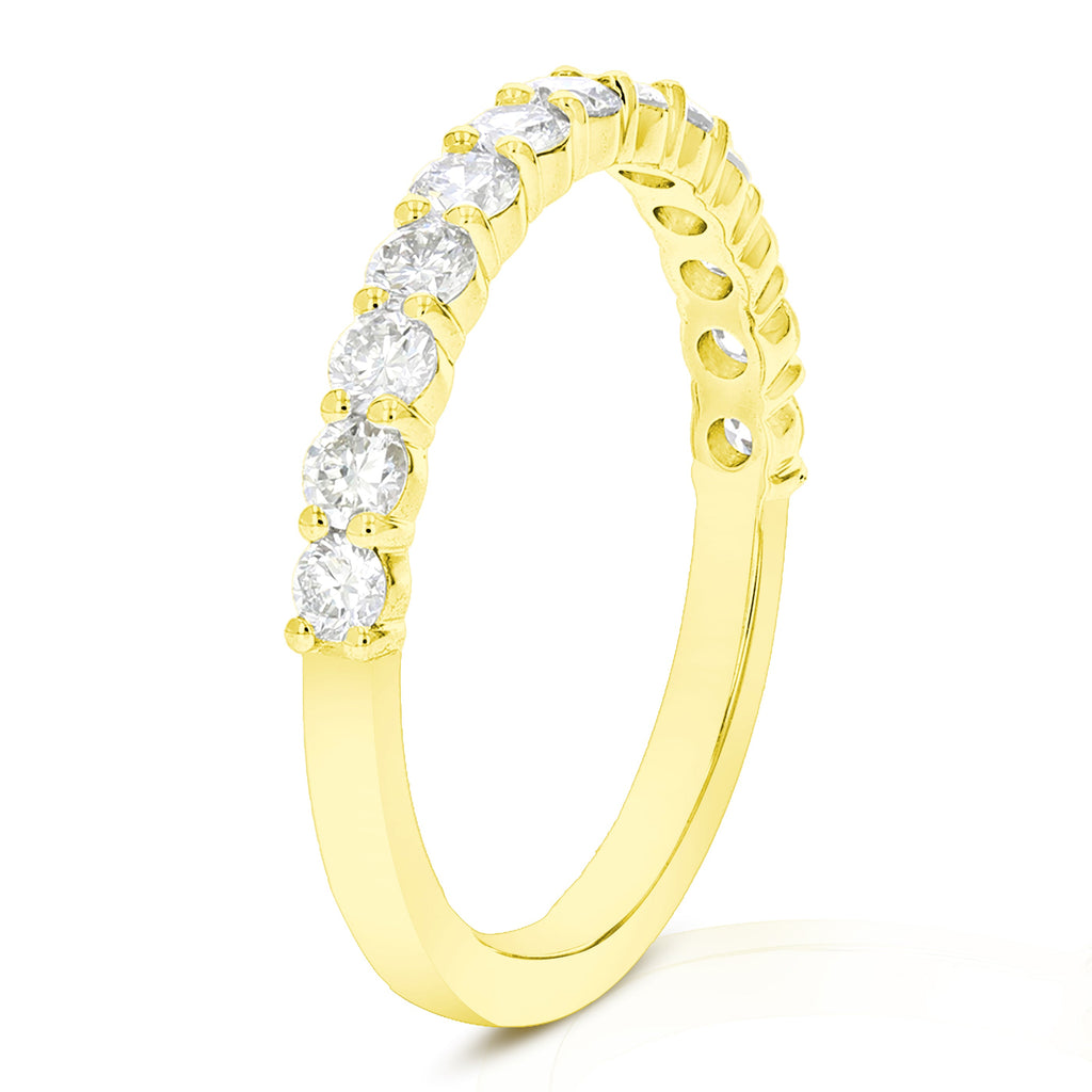 1/2 cttw Lab Grown Diamond Wedding Band in 14K Yellow Gold For Women