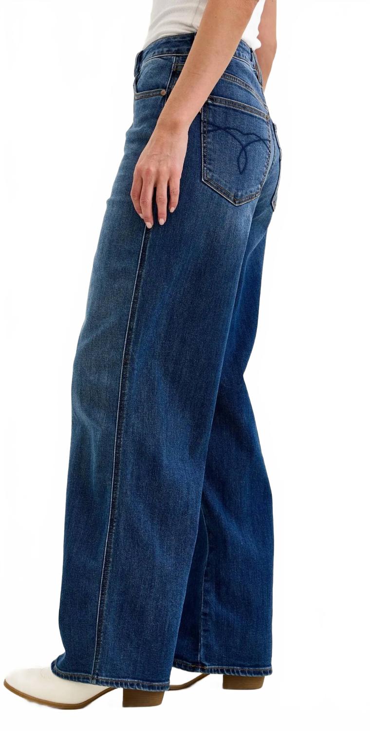 Baggy Style Wide Leg Jeans In Blue
