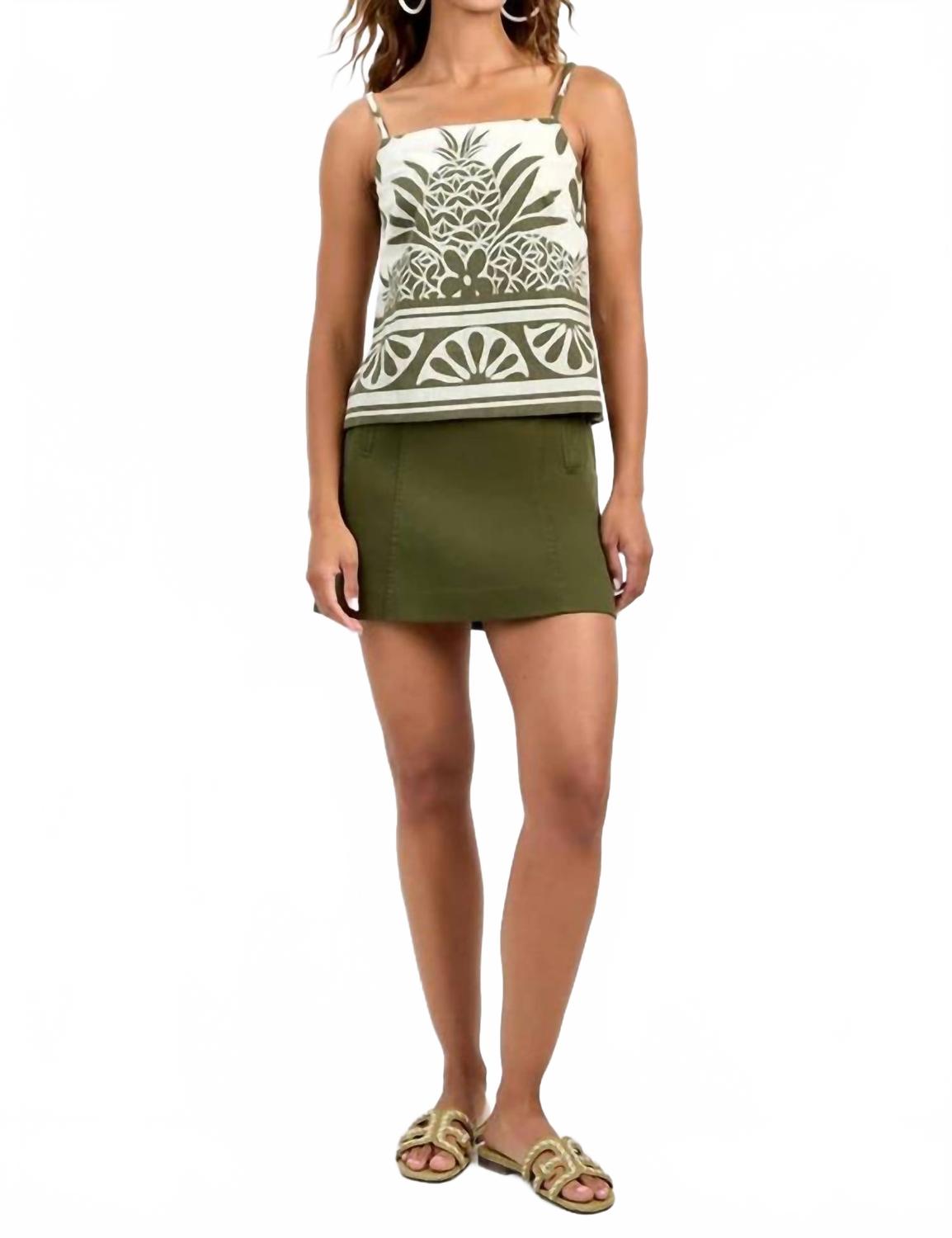 Laven Mini Skirt In Jungle Green