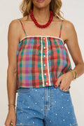 Plaid Cami Top In Rainbow