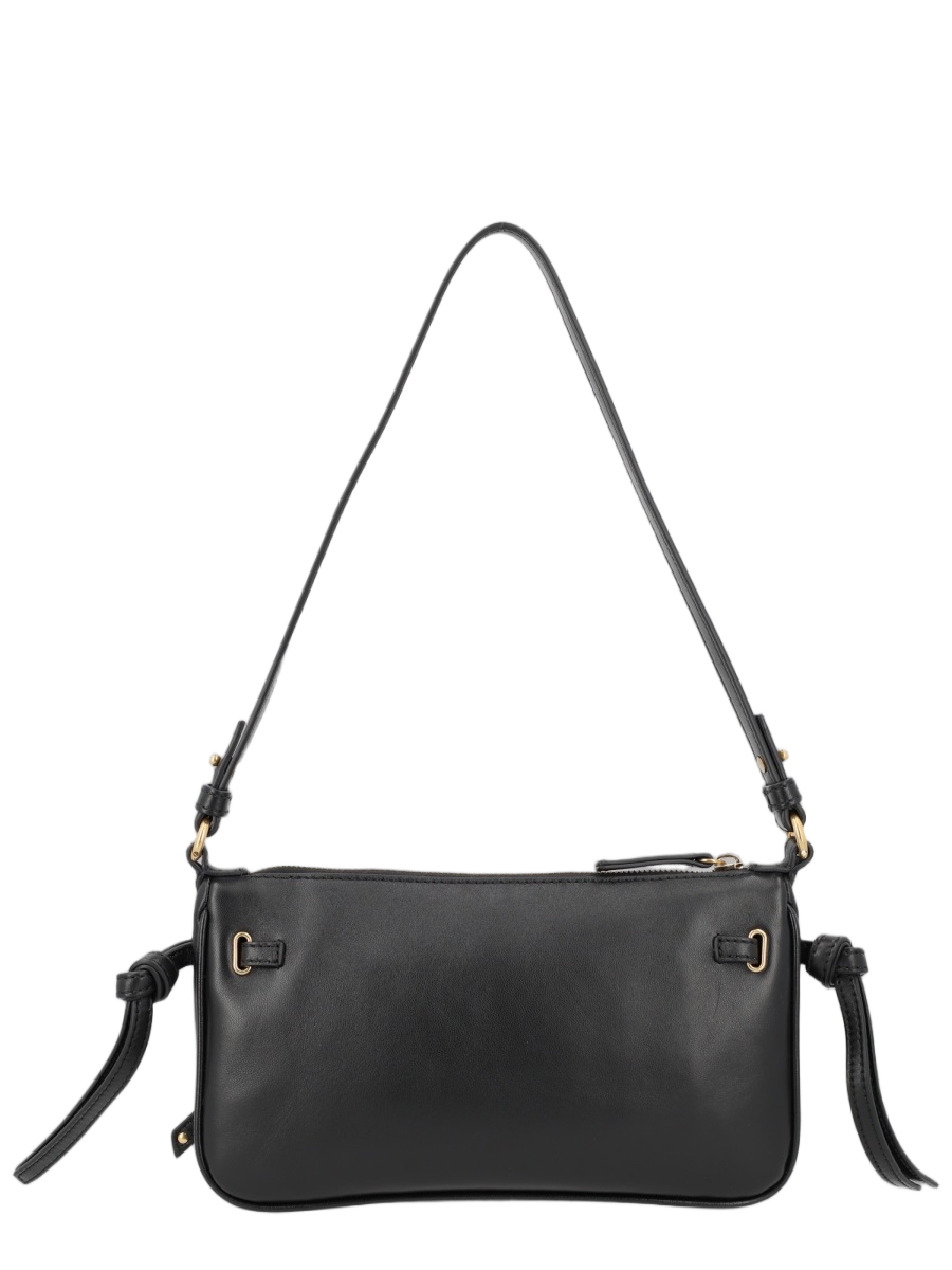 Rectangular Black Lamb Leather Shoulder Bag