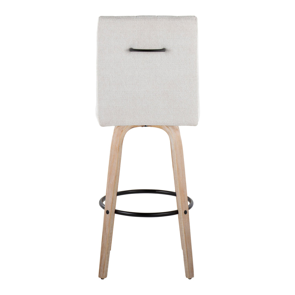 Wooden Swivel Bar Seating with Circular Footrests Set of  2