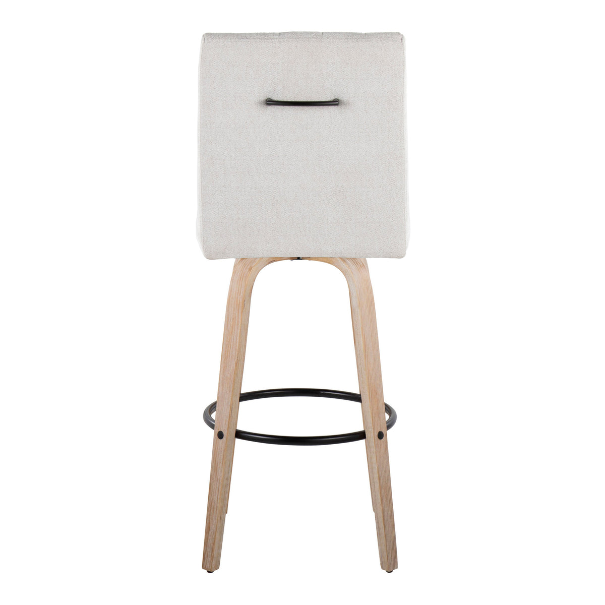 Wooden Swivel Bar Seating with Circular Footrests Set of  2