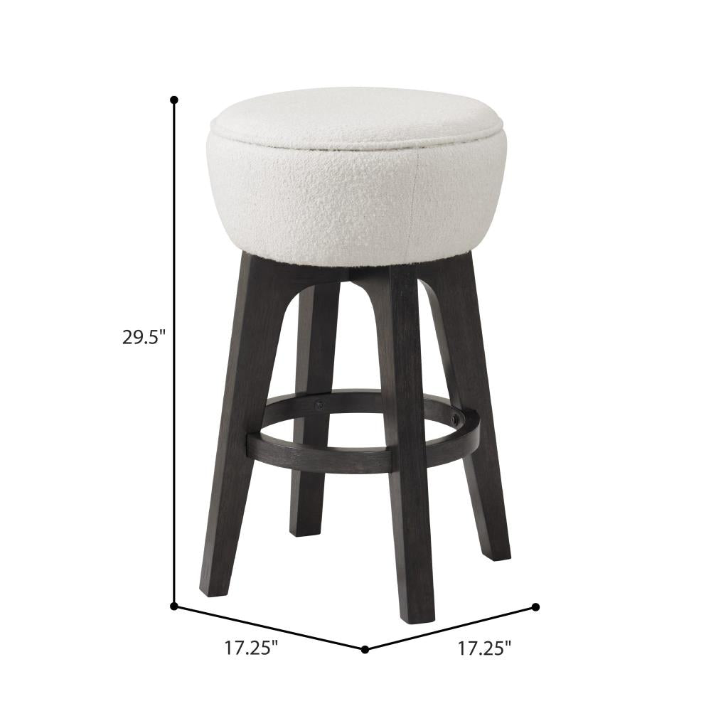 Set of 2 Wooden Backless Bar Stools with Cushioned Seats