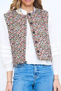 Lizzie Reversible Sleeveless Vest In Multi