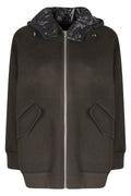 Double-Faced Wool Bomber Jacket With Quilted Hood