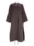 Brown Oversized Camel-Mohair Coat