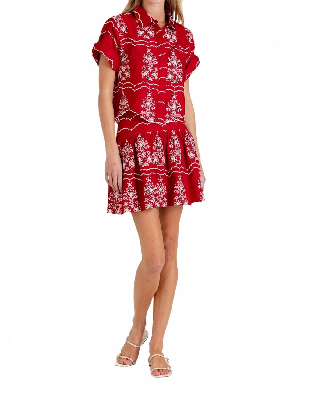 Sky Embroidered Skirt