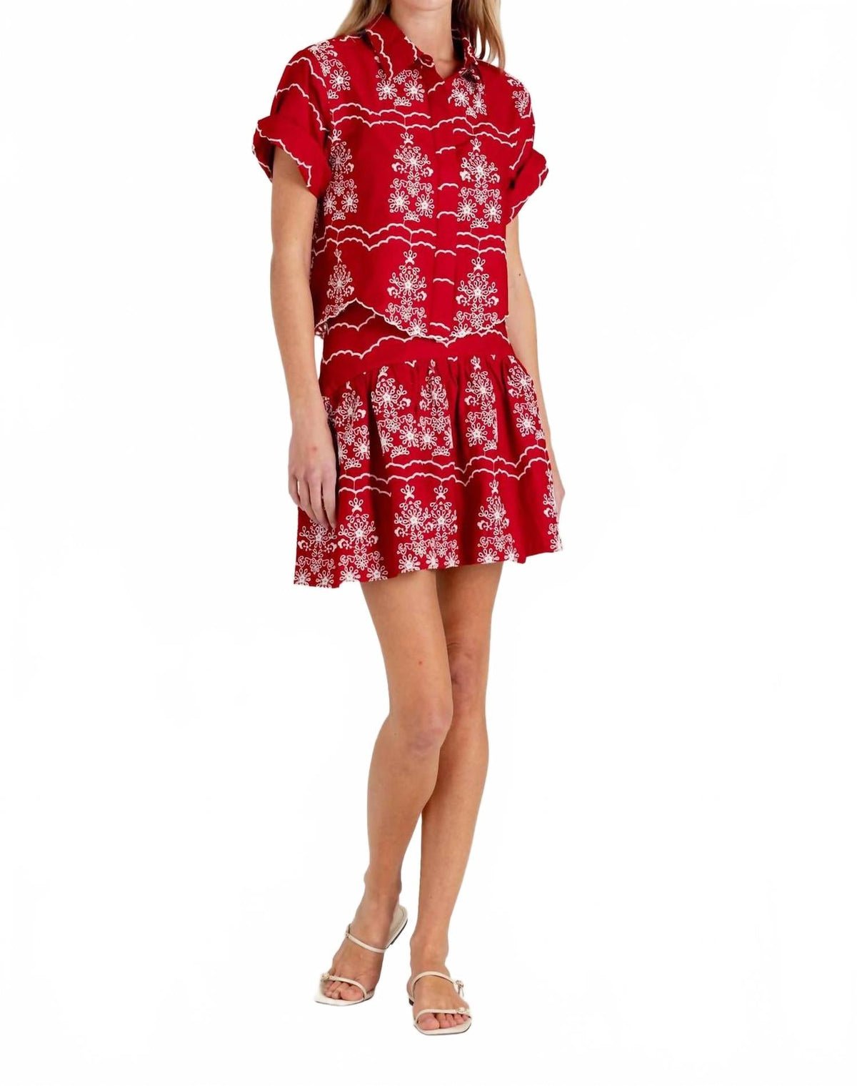 Sky Embroidered Skirt