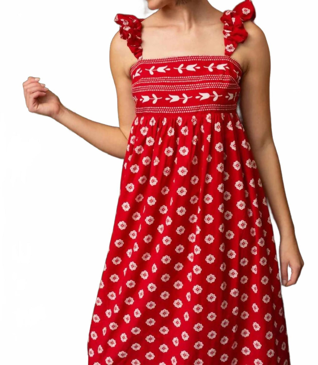 Sylvie Midi Dress In Ember Dot