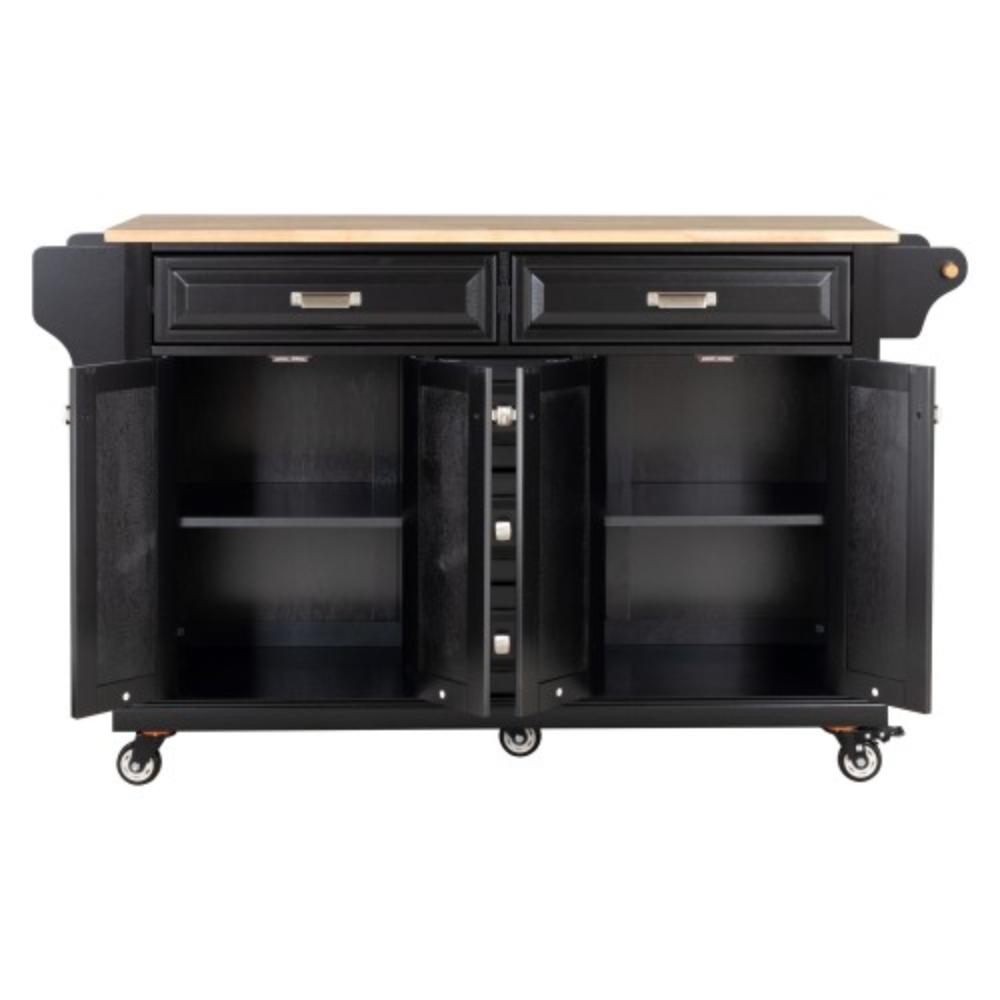 Kitchen Island with Rubberwood Countertop