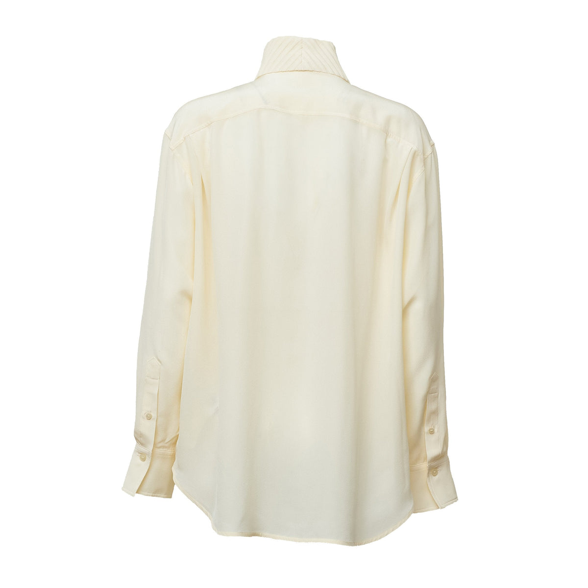 Ivory Crêpe De Chine Scarf Neckline Blouse