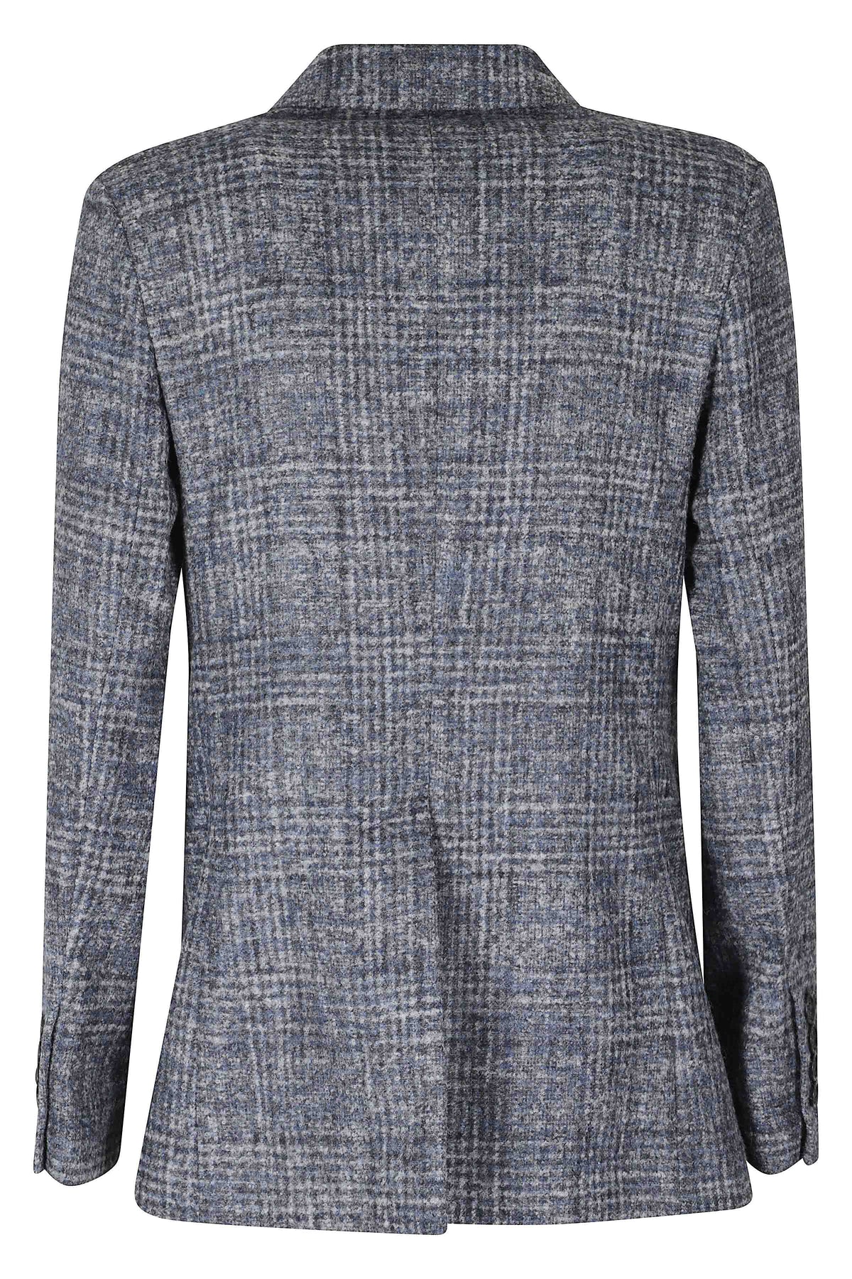 Double-Breasted Wool Jacket With Classic Check Pattern