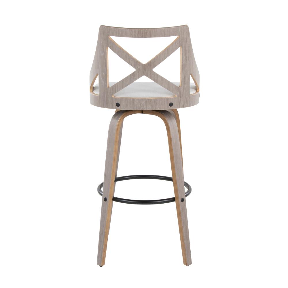 Traditional Swivel Bar Chairs with Decorative X-Backs