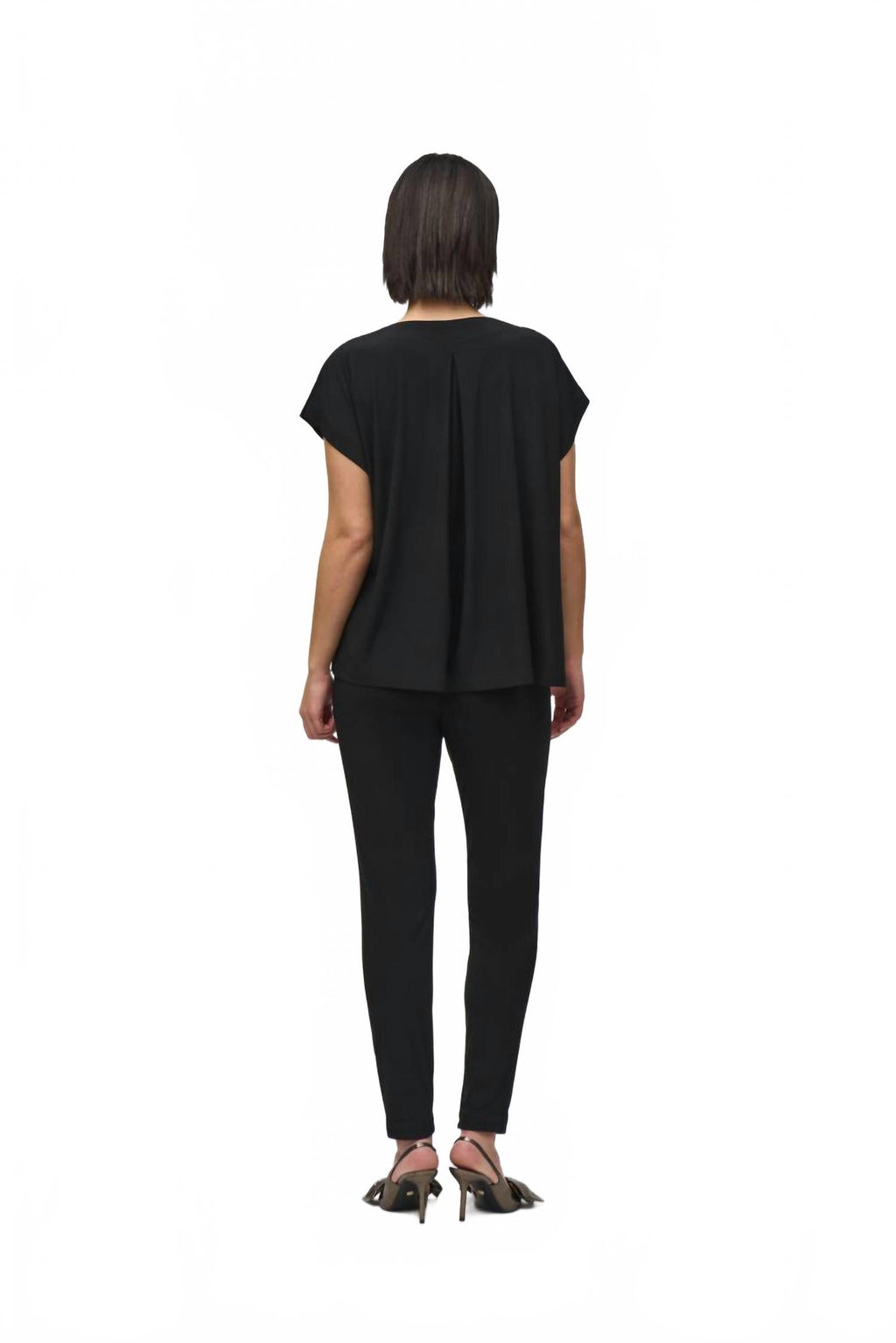 Silky Knit And Foiled Velvet Jumpsuit In Black/gold