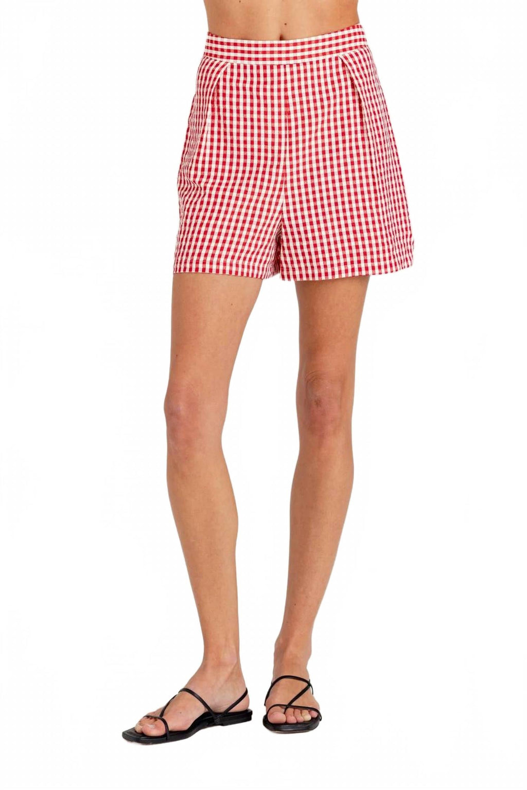 Montauk Gingham Shorts In Red