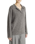 Vince Donegal Dolman 100% Cashmere Polo Sweater
