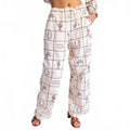 Western Grid Embroidered Pants In Cherry Wood Cream