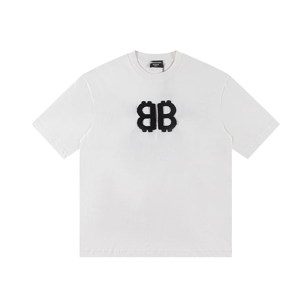 Balenciaga BB Coin Monogram T-Shirt in Black & White