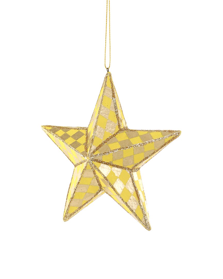 Cody Foster & Co. Handmade Yellow Star Ornament
