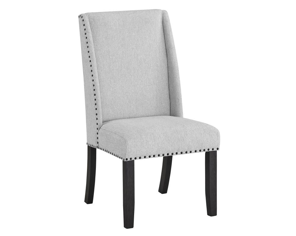 Upholstered Wingback Side Chairs with Decorative Trim