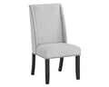 Upholstered Wingback Side Chairs with Decorative Trim