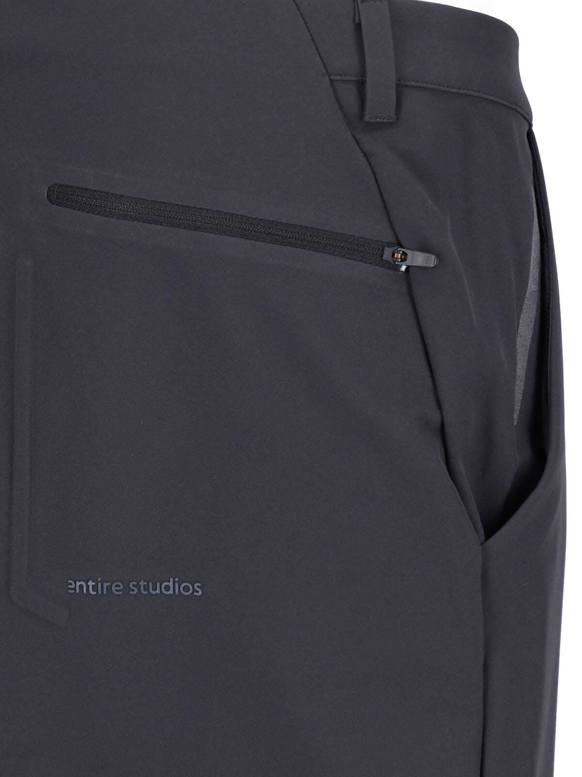 Black Recycled Fabric Tailored Fit Straight-Leg Pants
