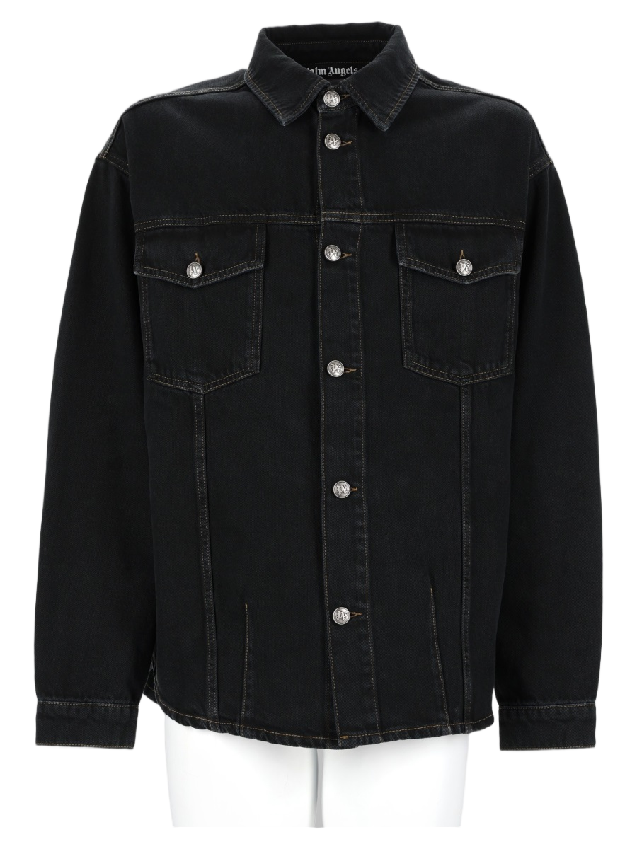 Black Graphic Denim Jacket