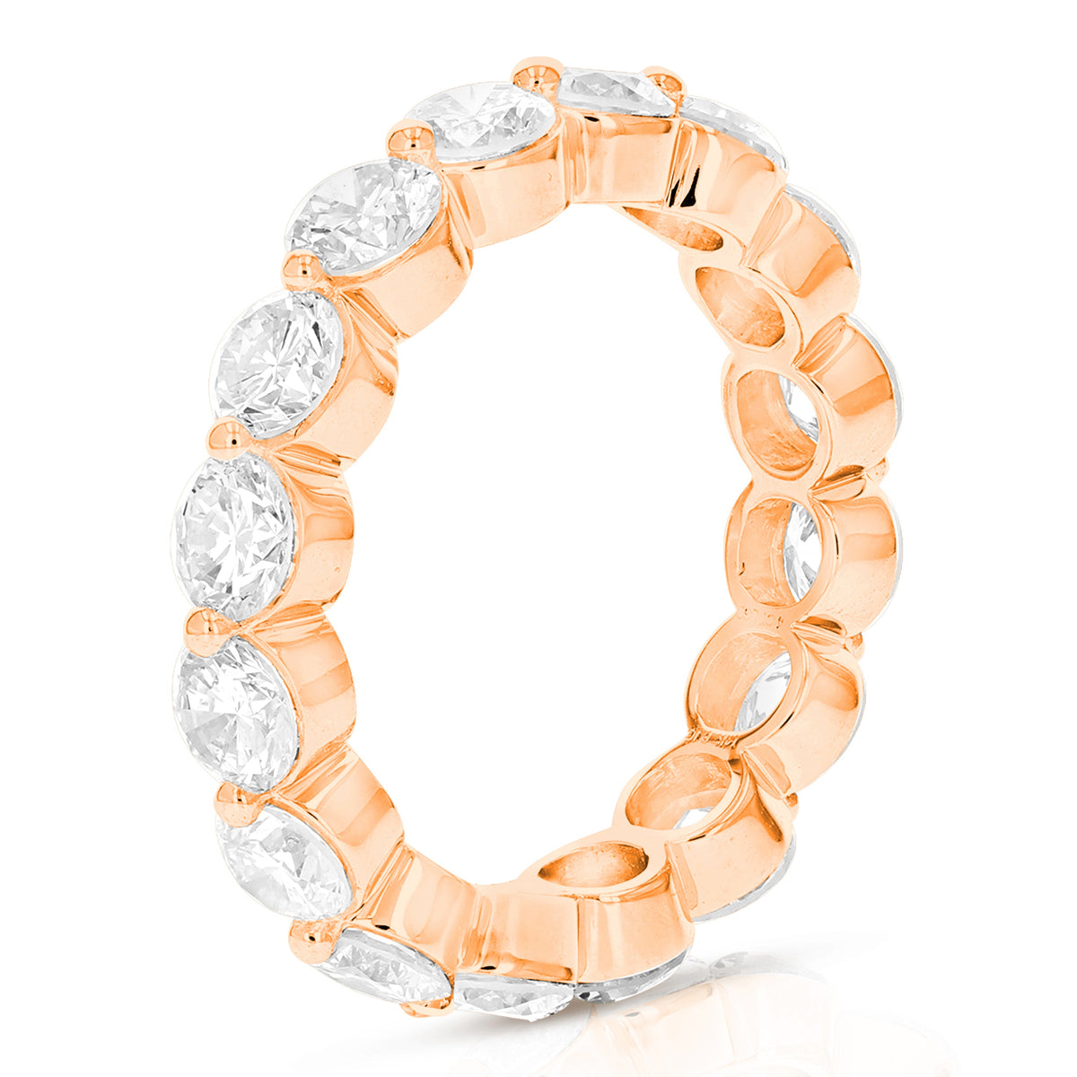 3 cttw Lab Grown Diamond Eternity Ring Wedding Band in 14K Rose Gold For Women