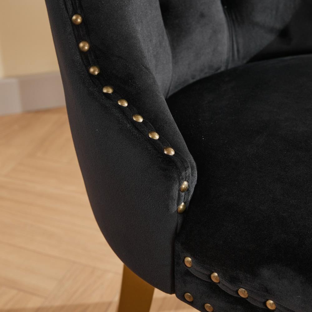Set of 2 Velvet Dining Chairs with High Backrests
