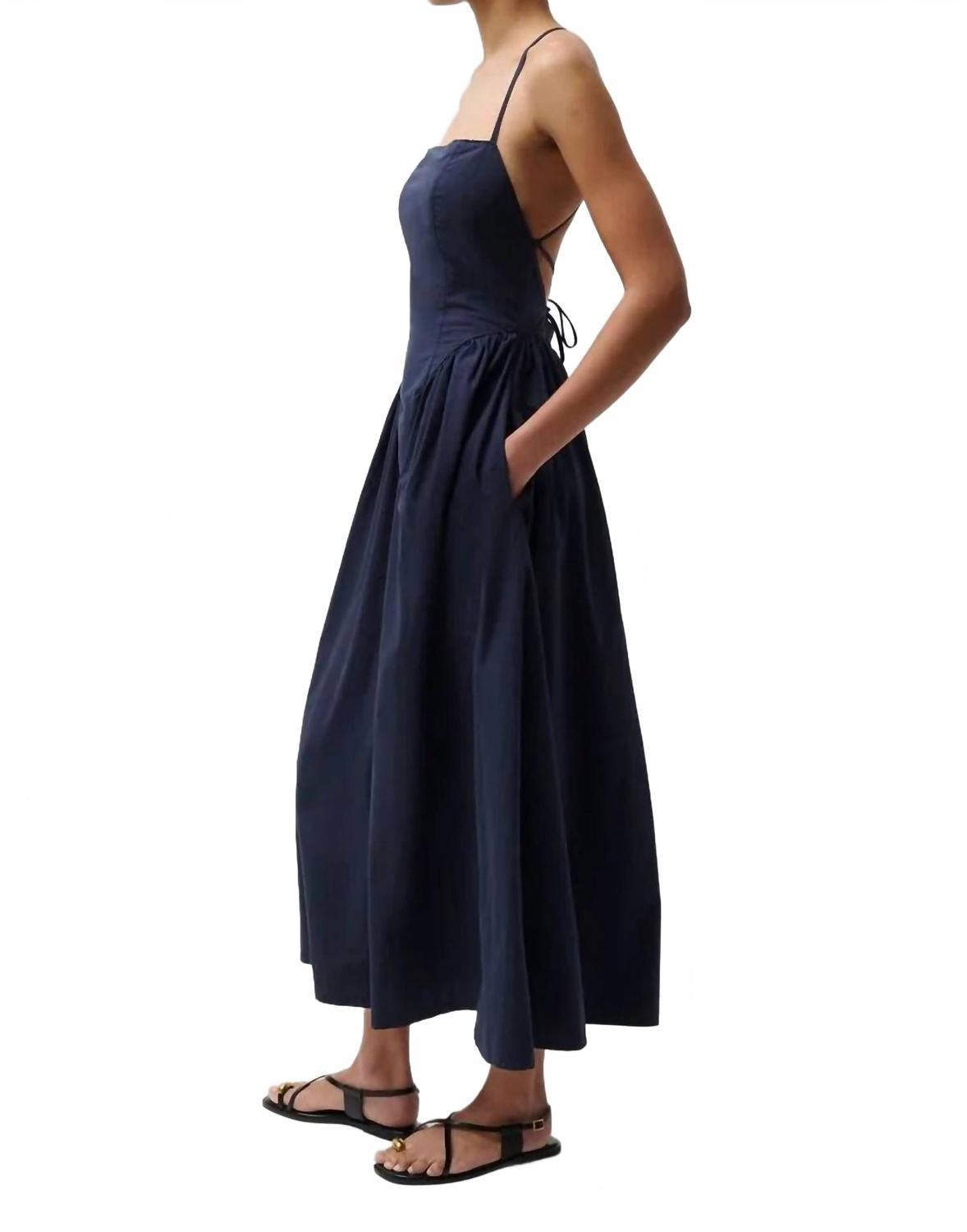 Sadee Open Back Dress In Navy