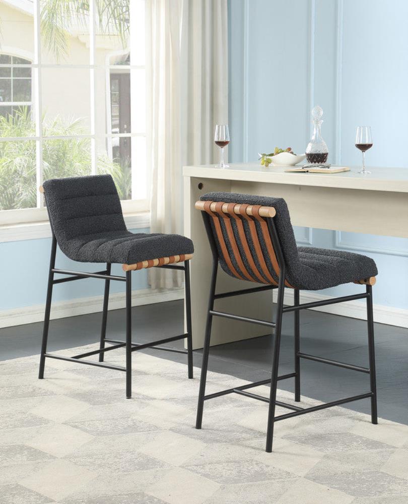 Modern Upholstered Bar Stools with Supportive Backrests