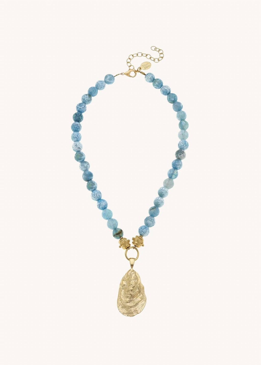 Women's Oyster Shell Necklace In Aqua Fire Agate