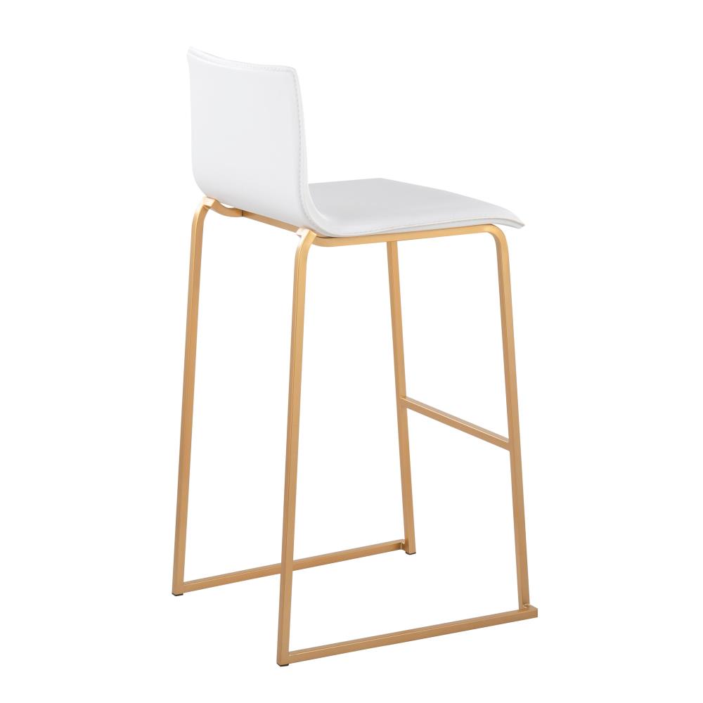 Modern Barstools with Integrated Metal Footrests