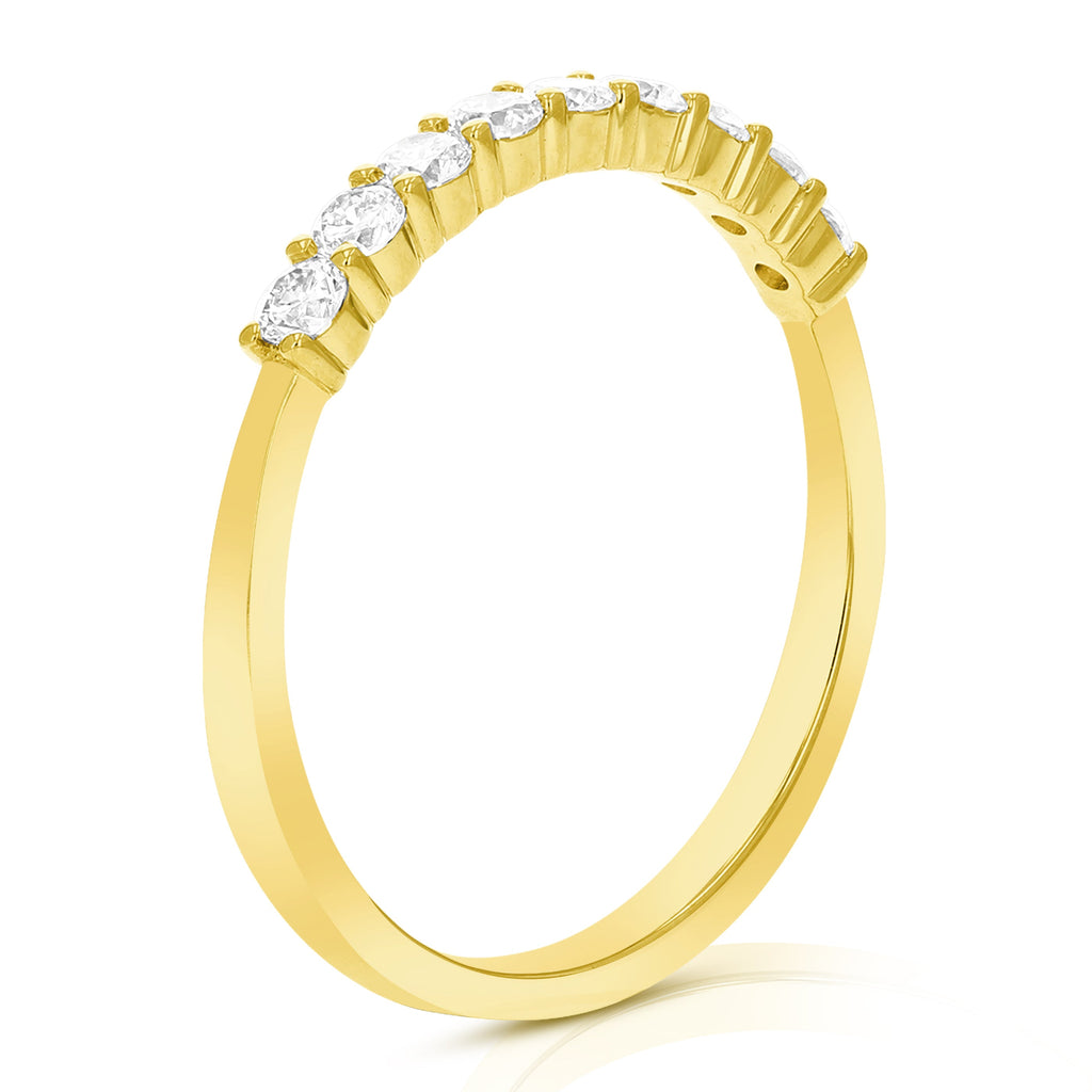 1/2 cttw Lab Grown Diamond Wedding Band in 14K Yellow Gold For Women