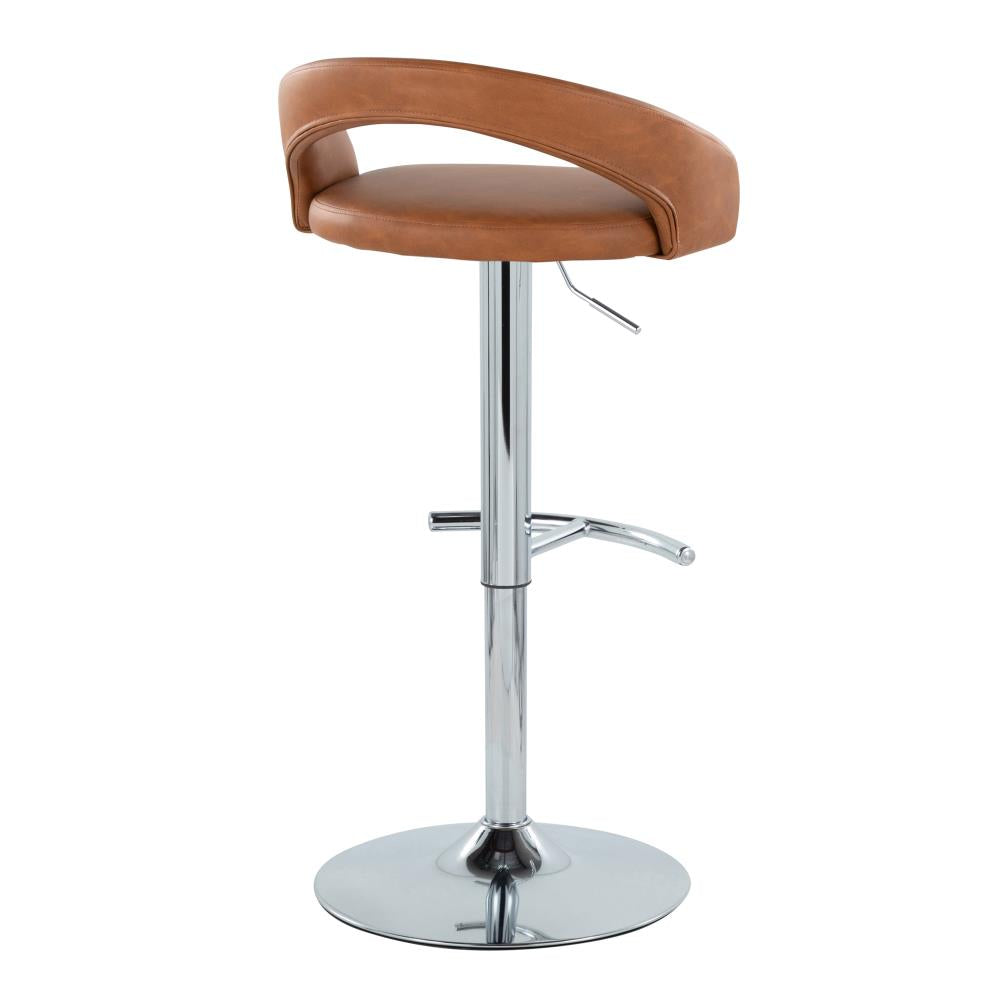 Set of 2 Adjustable Counter Stools with Supportive Backrests and Rounded Footrest Design