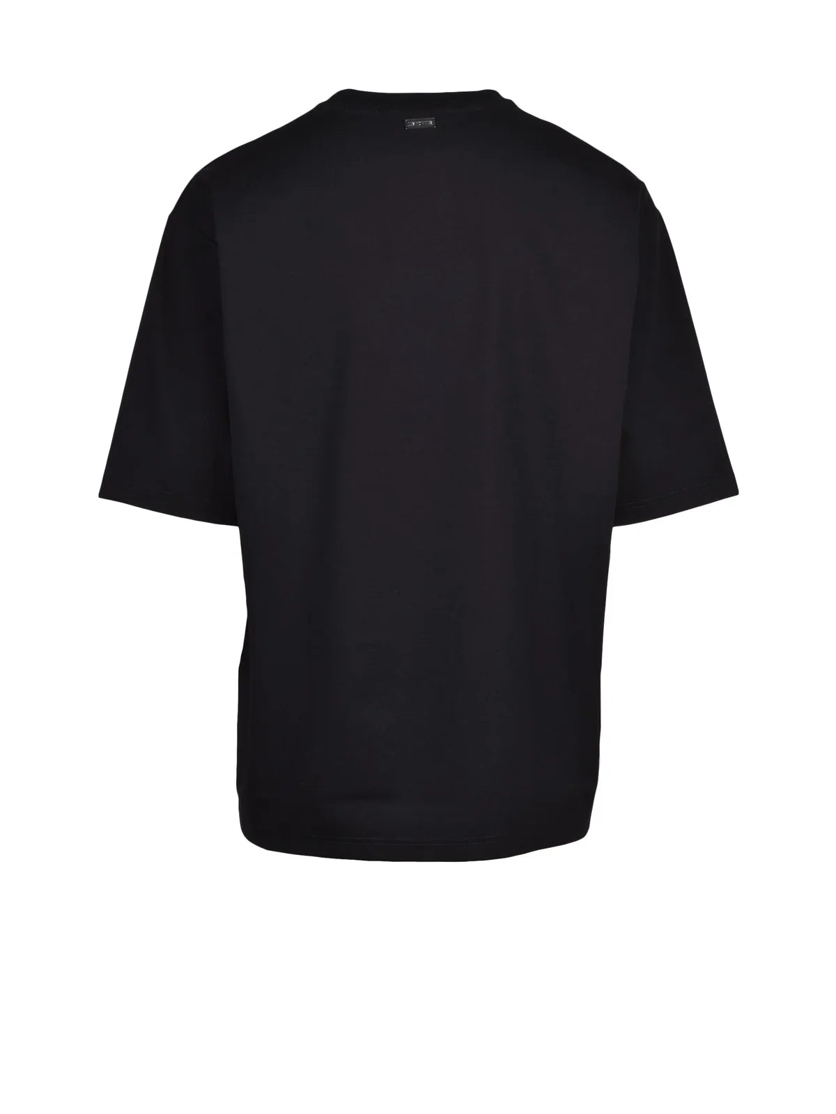 Black Modern Graphic Cotton-Blend T-Shirt
