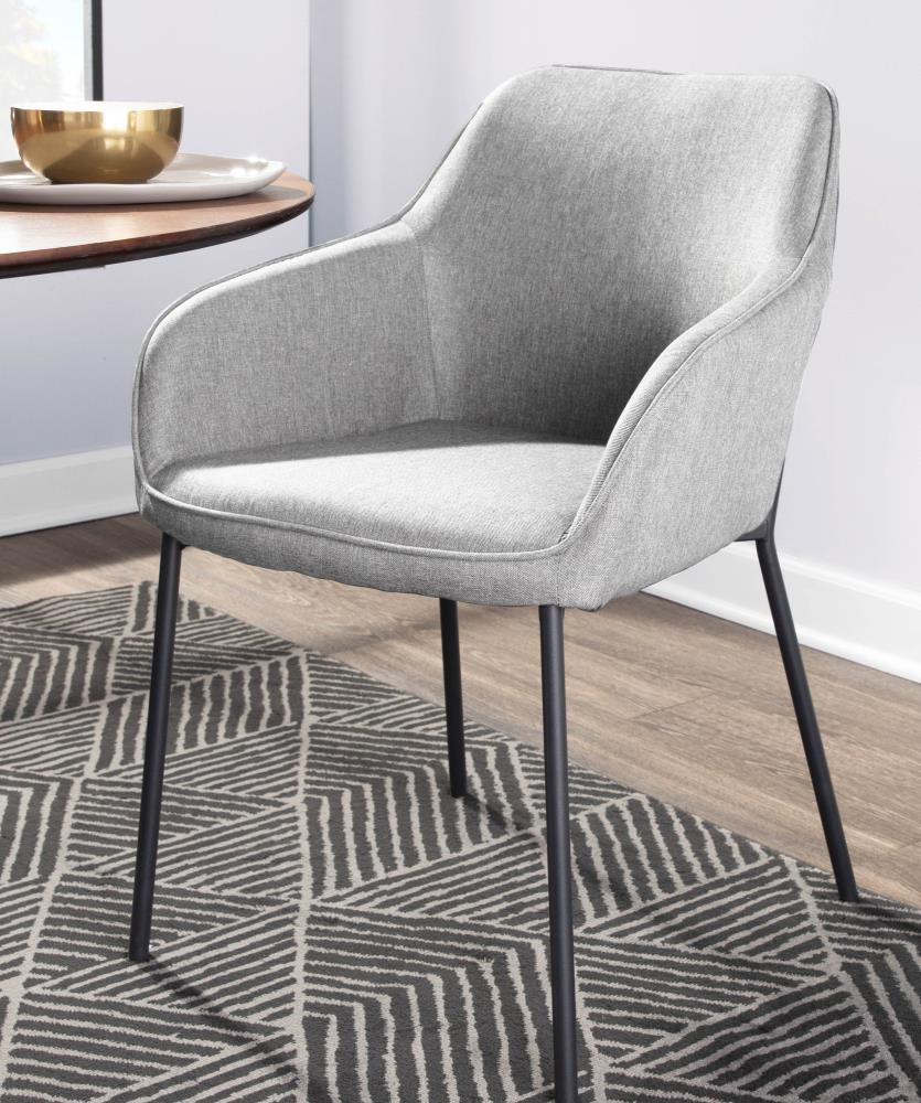 Set of 2 Versatile Dining and Accent Chairs with Fabric Cushions and Durable Metal Frames