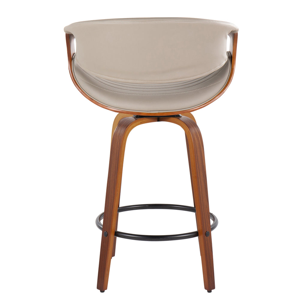 Set of 2 Mid-Century Swivel Counter Stools