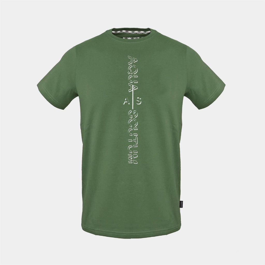 Aquascutum Text Graphic Crew Neck Short Sleeve Jersey T-Shirt