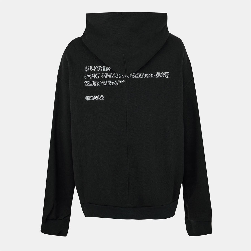 Off White Hooded Neck Long Sleeve Sweatshirt
