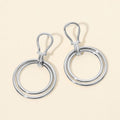 Stainless Steel Layered Ring Drop Earrings