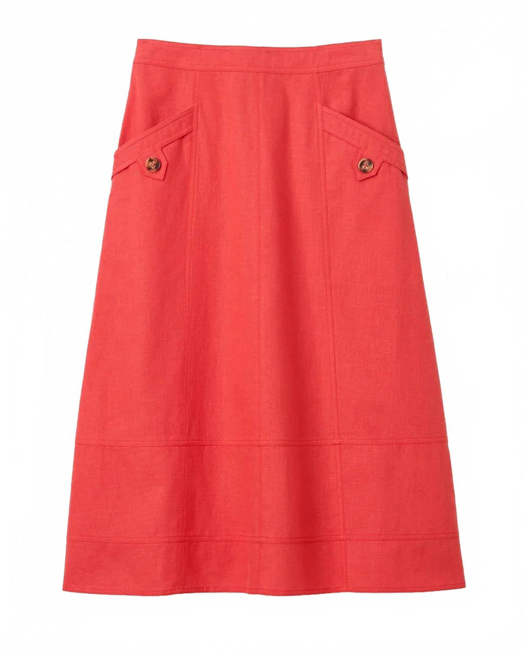 Alice Button Skirt In Poppy