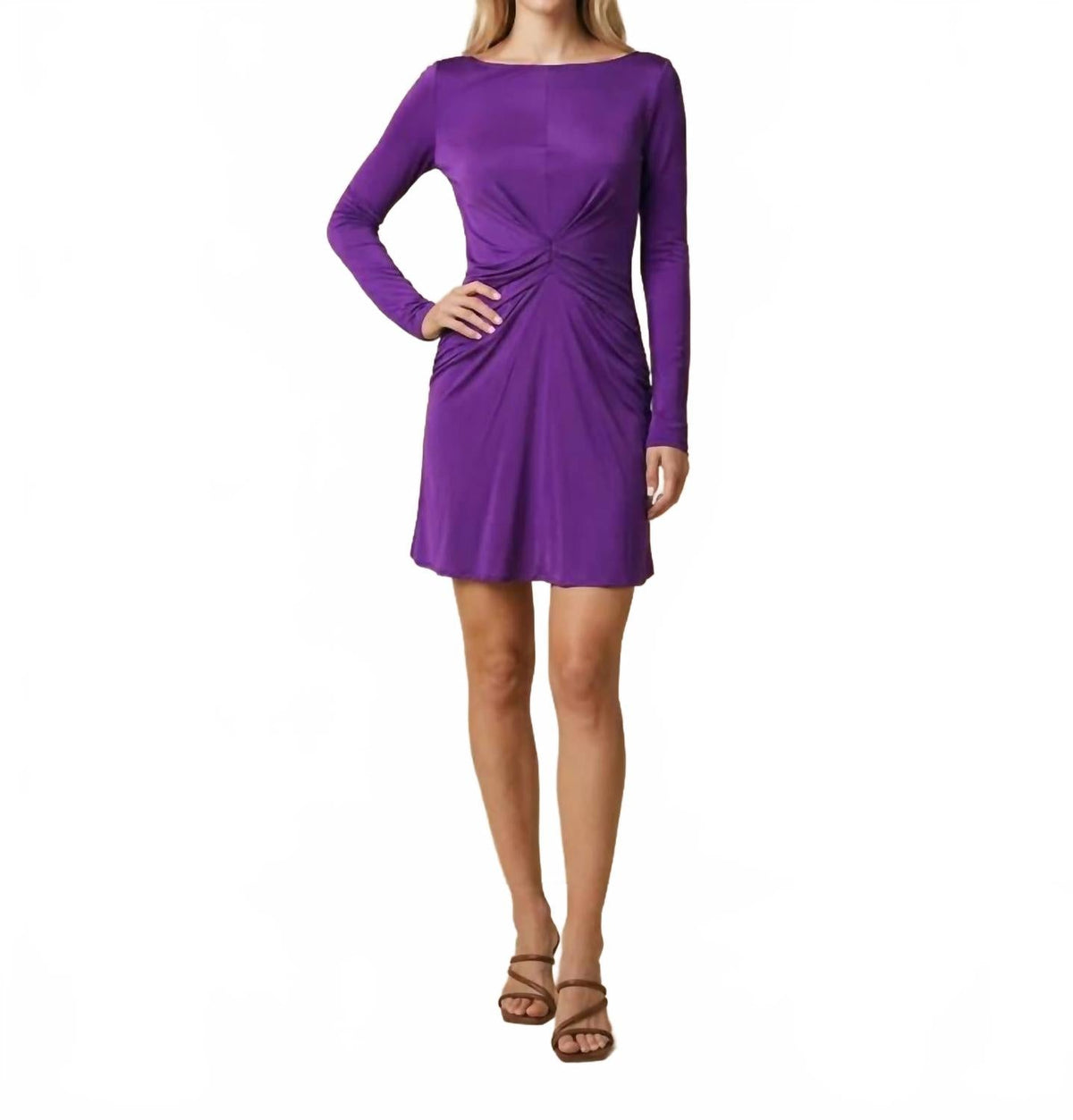 Jude Long Sleeves Dress In Purple