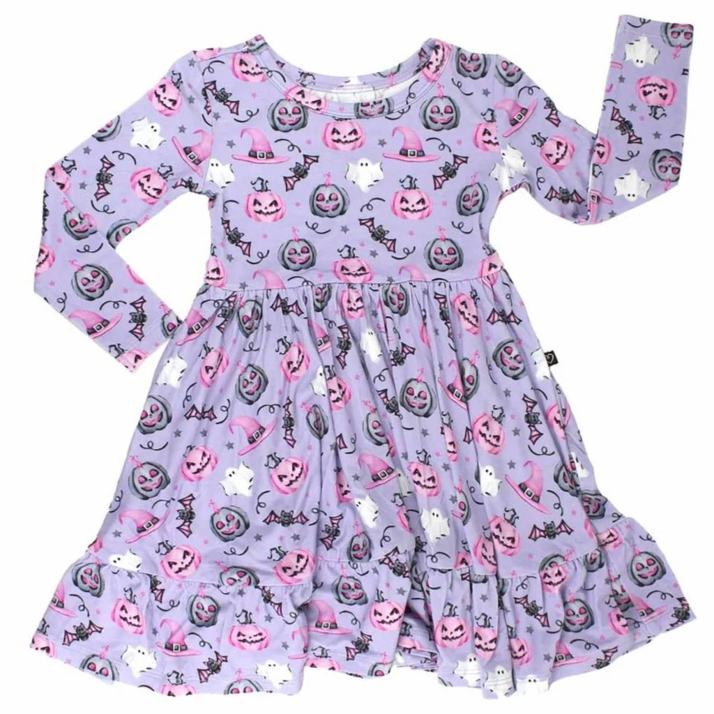 Girl's Audrey Halloween Twirl Dress In Purple