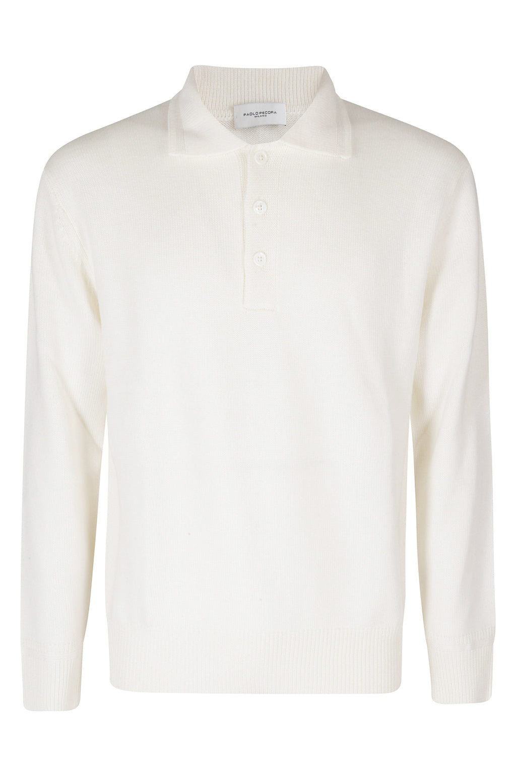 White Extrafine Merino Wool Polo Shirt
